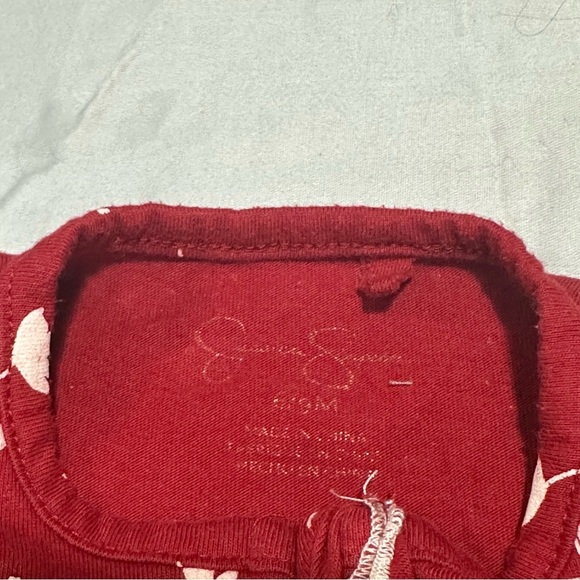 Jessica Simpson - Red Floral Baby Onesie/Romper - Picture 2 of 3